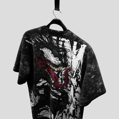 Venomous Acid Wash Oversized T-Shirt – 240 GSM Heavyweight Streetwear