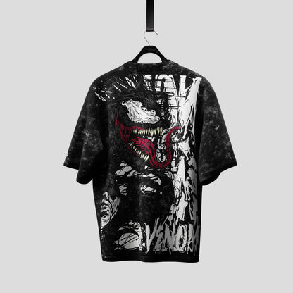 Venomous Acid Wash Oversized T-Shirt – 240 GSM Heavyweight Streetwear