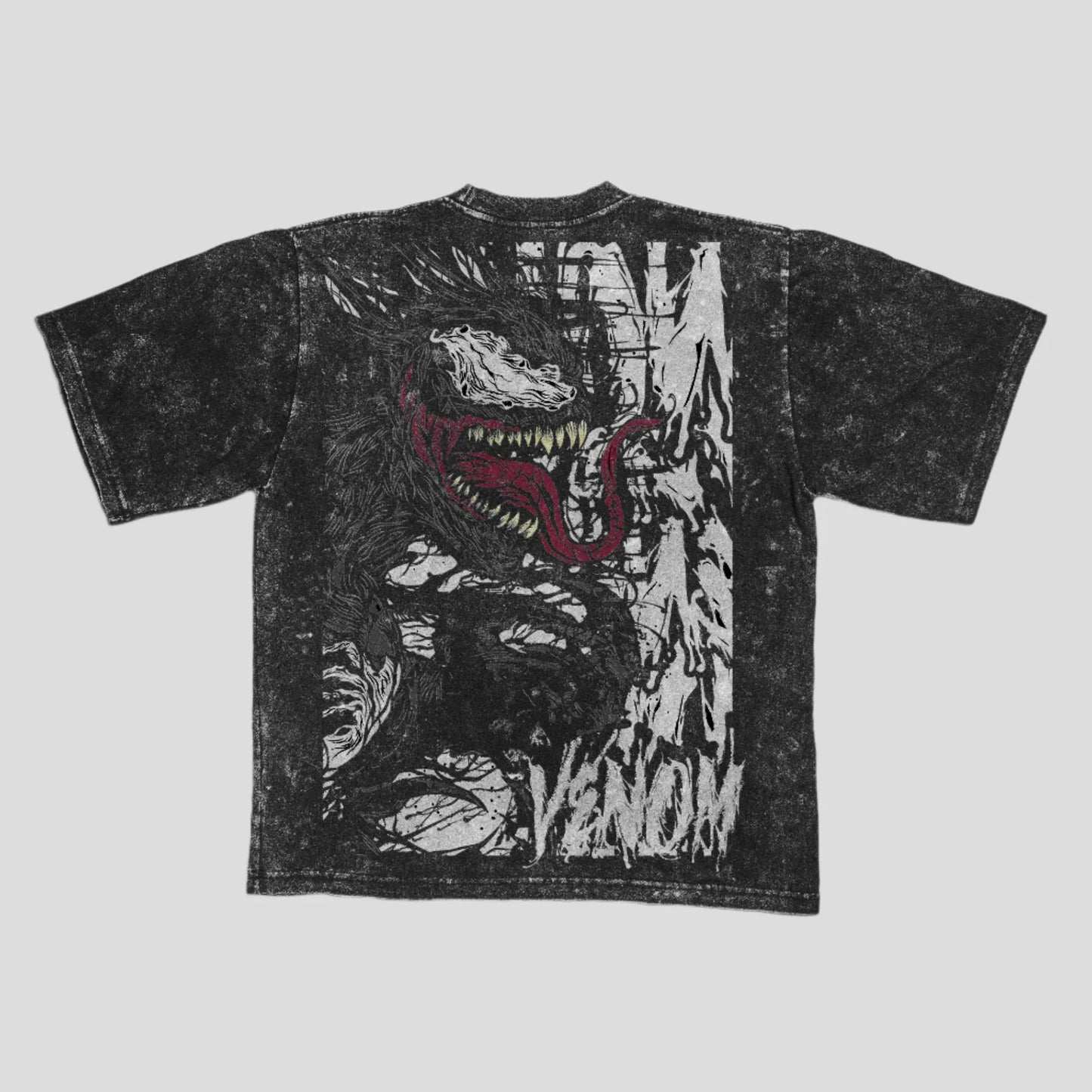 Venomous Acid Wash Oversized T-Shirt – 240 GSM Heavyweight Streetwear