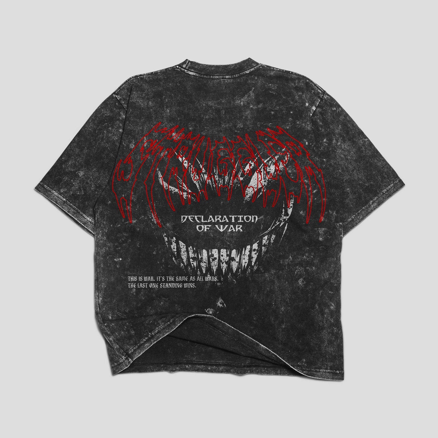 Berserk Acid Washed Oversized Tee – 240 GSM Dark Anime Streetwear