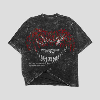 Berserk Acid Washed Oversized Tee – 240 GSM Dark Anime Streetwear